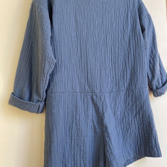 Indigo Blue Zara Jumpsuit Shorts Long Sleeve Small - Picture 9 of 9